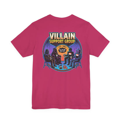 Villain Support Group T-Shirt — Funny Retro Supervillain Meetup Tee