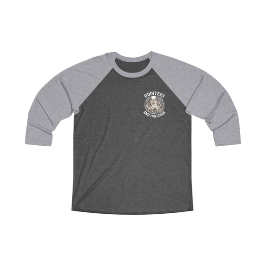 Octopus Logo Raglan Tee — "Odditees and Inklings" Retro Baseball Shirt