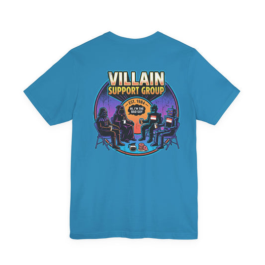 Villain Support Group T-Shirt — Funny Retro Supervillain Meetup Tee